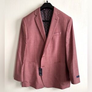 NWT Stafford Sport Coat Mens 48 R Burgundy Wool Blend Seasonal Textures $168